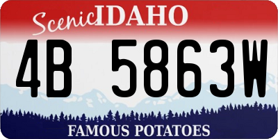 ID license plate 4B5863W