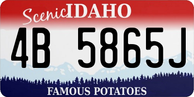 ID license plate 4B5865J