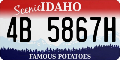 ID license plate 4B5867H