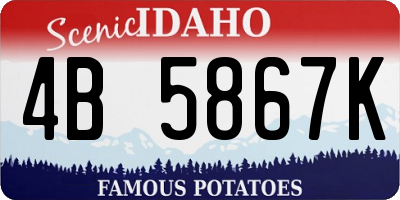 ID license plate 4B5867K