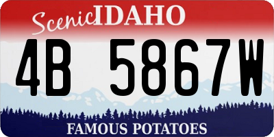 ID license plate 4B5867W