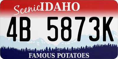ID license plate 4B5873K