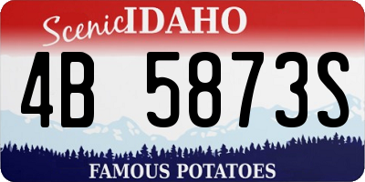 ID license plate 4B5873S