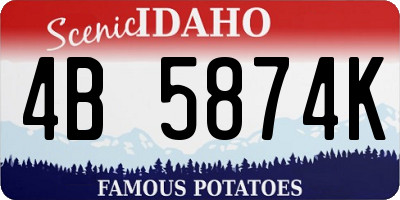 ID license plate 4B5874K