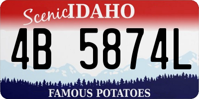 ID license plate 4B5874L