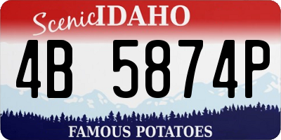 ID license plate 4B5874P