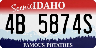 ID license plate 4B5874S