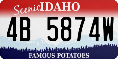ID license plate 4B5874W