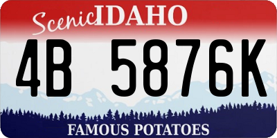 ID license plate 4B5876K