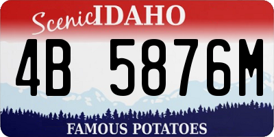 ID license plate 4B5876M