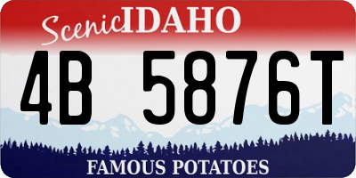 ID license plate 4B5876T