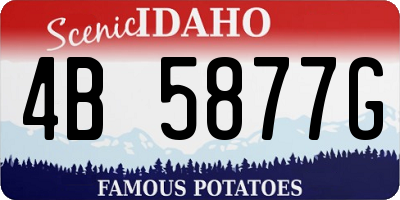 ID license plate 4B5877G