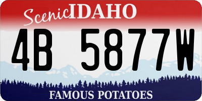 ID license plate 4B5877W