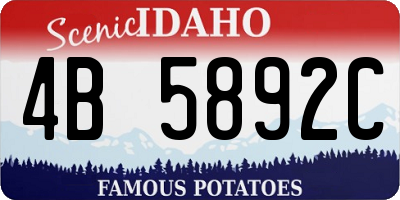 ID license plate 4B5892C