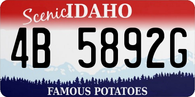 ID license plate 4B5892G