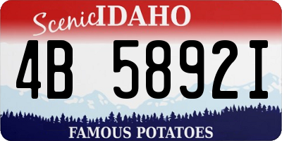 ID license plate 4B5892I
