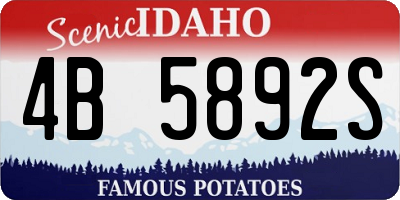 ID license plate 4B5892S