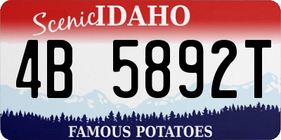 ID license plate 4B5892T
