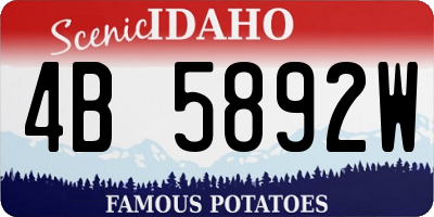 ID license plate 4B5892W