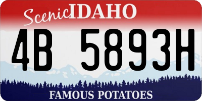 ID license plate 4B5893H