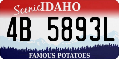 ID license plate 4B5893L