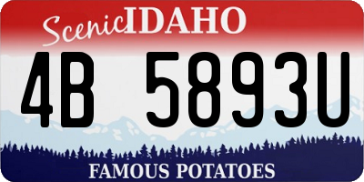 ID license plate 4B5893U