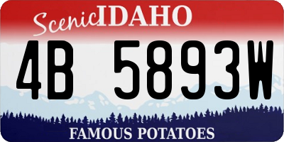 ID license plate 4B5893W