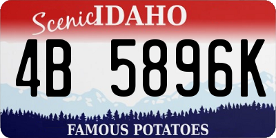 ID license plate 4B5896K