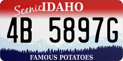 ID license plate 4B5897G