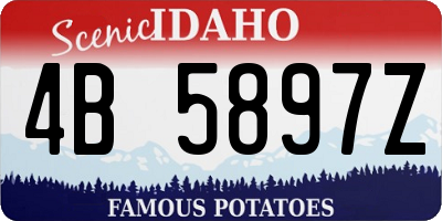 ID license plate 4B5897Z