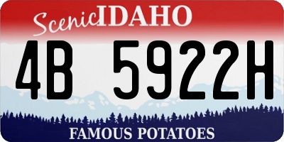 ID license plate 4B5922H