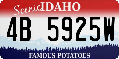 ID license plate 4B5925W