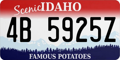 ID license plate 4B5925Z