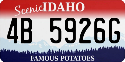 ID license plate 4B5926G