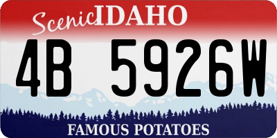 ID license plate 4B5926W