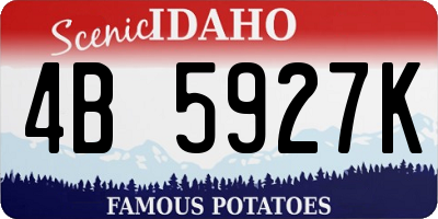 ID license plate 4B5927K