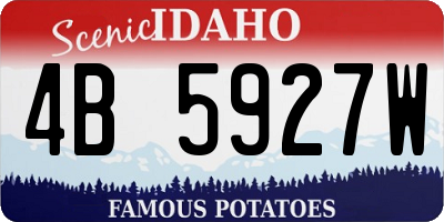 ID license plate 4B5927W