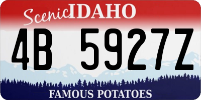 ID license plate 4B5927Z