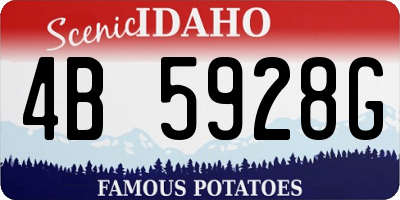 ID license plate 4B5928G