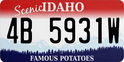ID license plate 4B5931W