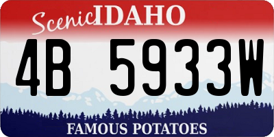 ID license plate 4B5933W