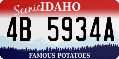 ID license plate 4B5934A