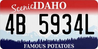 ID license plate 4B5934L