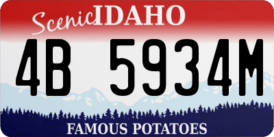 ID license plate 4B5934M