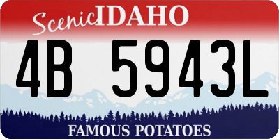 ID license plate 4B5943L