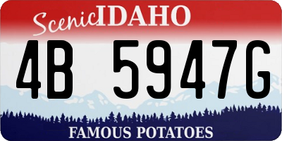 ID license plate 4B5947G