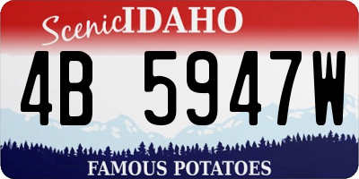 ID license plate 4B5947W