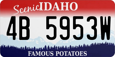 ID license plate 4B5953W
