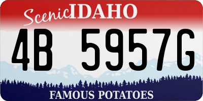 ID license plate 4B5957G