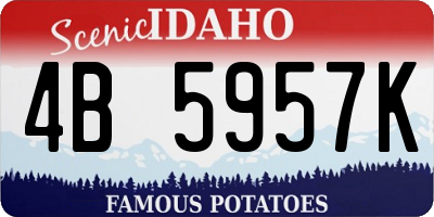 ID license plate 4B5957K